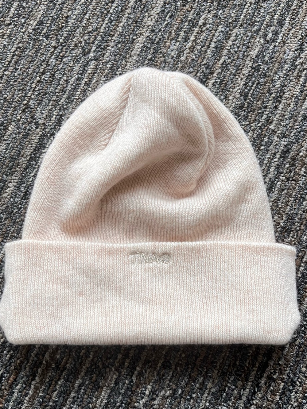 cute TNA knit beanie cream white knit roll up toque